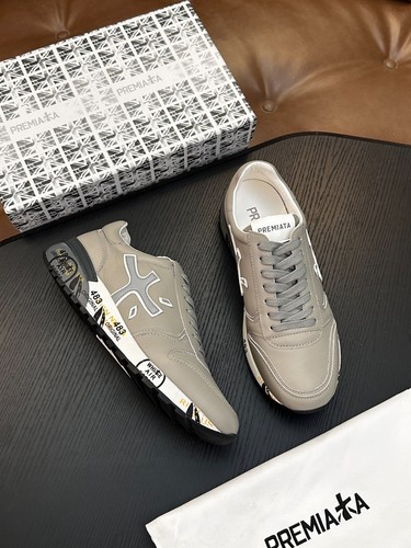 Premiata grey leather sneakers - premiata,