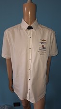AERONAUTICA MILITARE CAMICIA UOMO BIANCA MANICA CORTA TAGLIA 3XL 100% COTONE