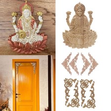 4x legno naturale intagliato