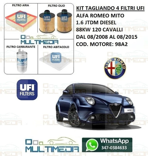 Kit tagliando filtri - 4, ufi