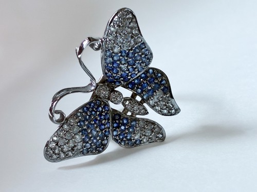 Anello farfalla con zaffiri - , e