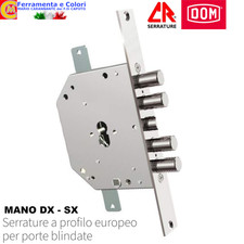 Serratura Per Porta blindata Ad Infilare DOM-CR Mano DX SX Profilo EU Interas 28