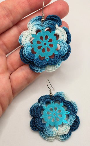 Orecchini fiore blu ottanio - fiore,