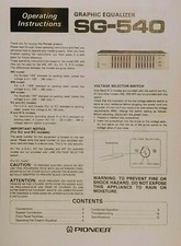 Pioneer SG-540 Equalizzatore