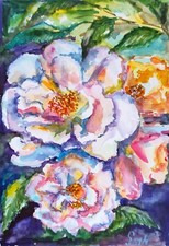 Quadro acquerello moderno rose