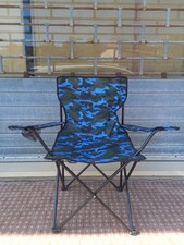 Sedia Pieghevole da Campeggio Blu Mimetica
