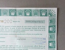 ROLEX Guarantee Warranty