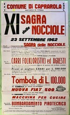 AB31 Manifesto Caprarola sagra delle Nocciole 1962 cm 170 x 100!! Fiat 500