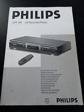 MANUALE / ISTRUZIONI ORIGINALI PHILIPS CDR-765 CD RECORDER/PLAYER