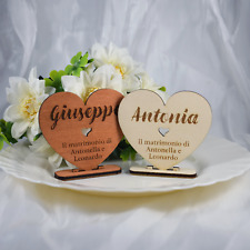 Segnaposto Cuore Personalizzato Nomi Ospiti Evento Matrimonio Battesimo Festa