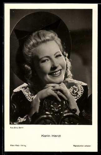 Cartolina attrice karin - attrice, hardt