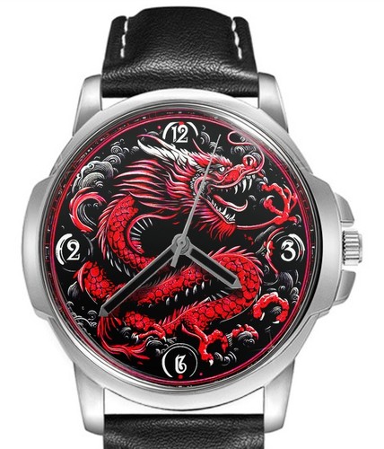 Rosso dragone cinese nero - rosso,
