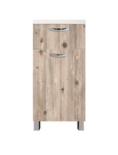 Mobile base cucina 40 cm 1 cassetto con 1 anta Bianco o Legno, Mabelonline