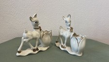 Coppia di cerbiatti Statuette vintage in porcellana