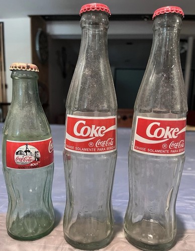 Coke bottles - coke, (three
