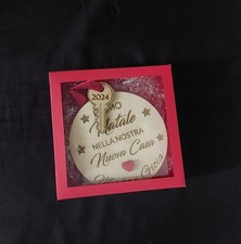 Pallina di Natale in legno personalizzata Primo Natale Nella Nostra Nuova Casa 