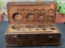 Antica vecchia rara bilancia da farmacia 1850 pesi scatola vuota in legno da ...