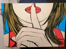 IKEA Quadro SOLMYRA Ssshh di Deborah Azzopardi 50x70 Modern Wall Art Vintage 90