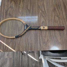 Racchetta da tennis vintage Wilson Champion Jimmy Connors in legno - anni 70 da collezione