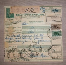 1962 Paschetto - Bollettino Pacchi "Turrita Senza Boccoli" da Lire 40 per Estero