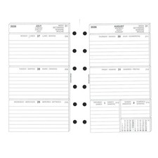 Ricambio Agenda Anelli Anno 2026, Planning Settimanale 127x81 mm.Greenwitich