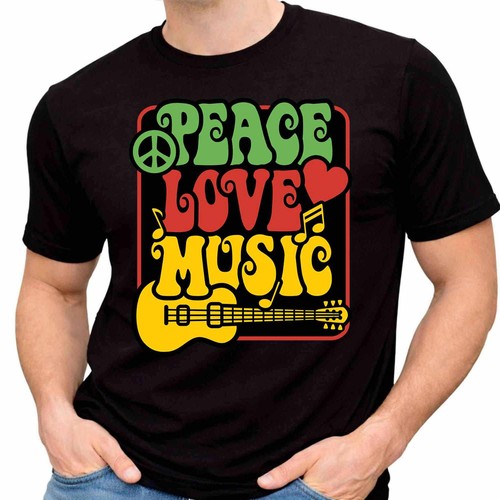 Maglietta peace love - peace, music