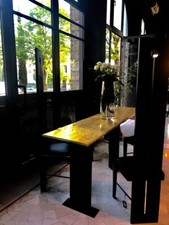  TAVOLO / PENISOLA IN FOGLIA D'ORO - Misura: 210cx45cx5cm