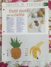 Schema punto croce Ricamo Frutta e verdura frutti esotici ananas banana kiwi