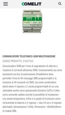 Combinatore Telefonico GSM MULTIFUNZIONE Comelit 21047335 Bus Din 