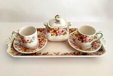 Servizio da Caffè Inglese Wedgwood Enoch In Ceramica Tazzine Zuccheriera A Fiori