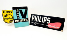 2 DISPLAY PUBBLICITARI PHILIPS   RADIO - TELEVISIONE  ANNI 50  - VINTAGE
