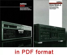Revox Studer B215 Istruzioni di servizio e funzionamento B-215 B 215 Manuale