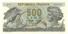 500 LIRE STATE NOTE ARETUSA