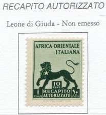 COLONIE E POSSEDIMENTI - Africa Orientale Italiana (1942), RA#1.