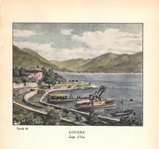 Stampa antica LOVERE Lago d'