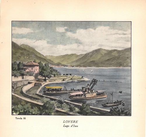 Stampa antica lovere lago - lovere,