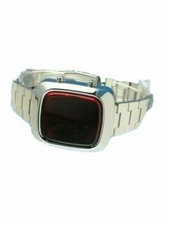 Orologio ARGENTO anni 70 70 vecchio stile vintage LED LCD DIGITALE raro retrò COM CBM
