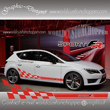 2 ADESIVI FASCE STICKERS SOTTO PORTA SEAT CUPRA FR  SPORT AUTO TUNING 