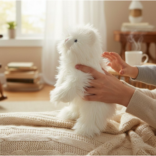 Peluche gatto persiano bianco