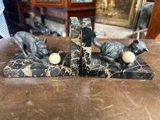 coppia di ferma libri in marmo