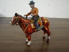 RARO-Vintage Mikuni Litho Tin Cavallo a carica e cowboy Giappone anni 60