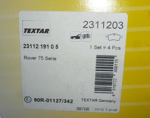 2311203 textar kit pastiglie - textar,