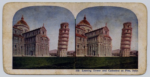 Pisa cartolina stereoscopica - pisa,