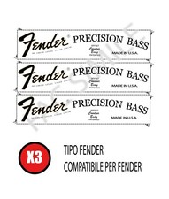 3 DECAL TIPO FENDER PRECISION BASS CUSTOM BODY ACQUA SCIVOLO