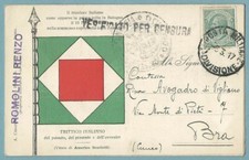 IL TRICOLORE ITALIANO -BANDIERA- Cartolina Doppia Originale d'Epoca FP Viaggiata
