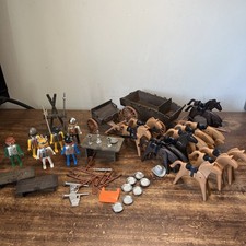 Playmobil vintage western carri e cavalli + pacchetto accessori cavalieri 1974