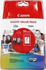 KIT2 CARTUCCE CANON ORIGINALI alta capacità CL541XL + PG540L e 50fg CARTA FOTO