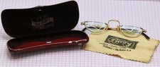 BERRY RATTI (PERSOL) Rari Occhiali A Mezzaluna Anni 30/40 Doratura Perfetta 