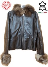 Giacca donna in vera pelle con pelliccia OFFERTA!