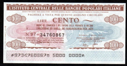 Miniassegni ist cent banche - miniassegni,